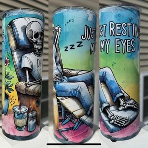 Colorful Dad Skeleton Tumbler